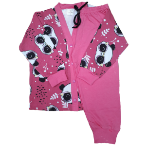 0336 Pijama Ursa de Óculos com Calça Rosa 2